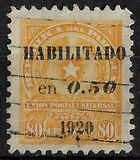 [Coat of Arms - Issues of 1913 Overprinted "HABILITADO en 0.50 1920" and Surcharged, type DA]