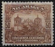 [Government Building in Managua and León Cathedral Stamps of 1914 & 1922 in New Colours, τύπος CQ22]