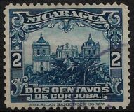 [Government Building in Managua and León Cathedral Stamps of 1914 & 1922 in New Colours, τύπος CH19]