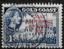 [Queen Elizabeth Stamps of 1952 of Gold Coast Overprinted "GHANA INDEPENDENCE 6TH.. MARCH, 1957", type C]
