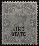 [King George V, 1865-1936 - India Postage Stamps Overprinted "JIND STATE", type F]