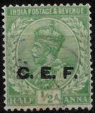 [King George V - India Postage Stamps of 1911 Overprinted "C. E. F.", type E1]