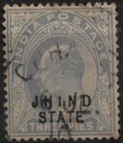 [King Edward VII, 1841-1910 - India Postage Stamps Overprinted "JHIND STATE", type D]