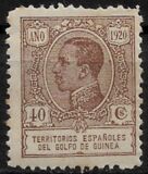 [King Alfonso XIII - Inscription "ANO 1920" - Blue Control Number on Back Side, Tipe Q8]
