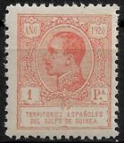[King Alfonso XIII - Inscription "ANO 1920" - Blue Control Number on Back Side, Tipe Q10]
