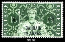 [Coronation of Queen Elizabeth II -  Great Britain Postage Stamps Overprinted "BAHRAIN" & Surcharged, type K2]