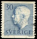 [King Gustaf VI Adolf of Sweden - White Numerals, with Imprint, ประเภท FA6]