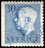[King Gustaf VI Adolf of Sweden - White Numerals, with Imprint, ประเภท FA6]