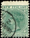 [Reina Victoria. Inscripción: "NEW ZEALAND - POSTAGE & REVENUE", tipo N3]