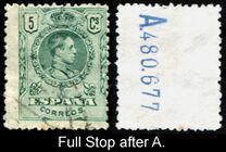 [King Alfonso XIII - Blue Control Numbers on Backside, Tipi BG1]