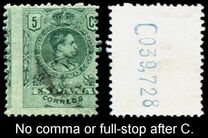 [King Alfonso XIII - Blue Control Numbers on Backside, Tipi BG1]