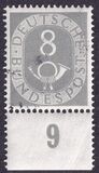 [Corno postale - Filigrana: Linee decorative a zig zag decrescenti, BP dritto capovolto - Stampatore: Bundesdruckerei - Disegno: Georg Alexander Mathéy, Scrivi K4]