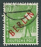 [BERLIN in Red Overprint on "Allied Occupation Zone" Stamps, type B3]