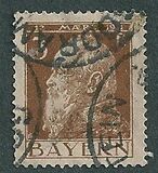 [The 90th Anniversary of the Birth of Prince Luitpold - Type I: Small 9 and no Foot on 1 in "1911". Type II: Large 9 and Foot on 1 in "1911", тип F]