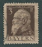 [The 90th Anniversary of the Birth of Prince Luitpold - Type I: Small 9 and no Foot on 1 in "1911". Type II: Large 9 and Foot on 1 in "1911", тип F1]