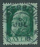 [The 90th Anniversary of the Birth of Prince Luitpold - Type I: Small 9 and no Foot on 1 in "1911". Type II: Large 9 and Foot on 1 in "1911", тип F2]