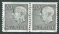 [King Gustaf VI Adolf of Sweden - White Numerals, with Imprint, ประเภท FA3]