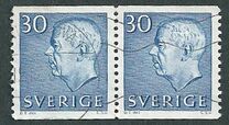 [King Gustaf VI Adolf of Sweden - White Numerals, with Imprint, ประเภท FA6]