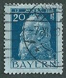 [The 90th Anniversary of the Birth of Prince Luitpold - Type I: Small 9 and no Foot on 1 in "1911". Type II: Large 9 and Foot on 1 in "1911", 类型 F6]