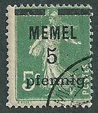 [French Postage Stamps Overprinted "MEMEL" and Surcharged, प्रकार B]
