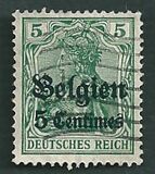 [German Empire Postage Stamps Surcharged "Fr. and C." or "Centimes" & Overprinted "Belgien", type A1]
