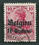 [German Empire Postage Stamps Surcharged "Fr. and C." or "Centimes" & Overprinted "Belgien", type A2]