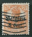 [German Empire Postage Stamps Surcharged "F and Cent" & Overprinted "Belgien", type B3]