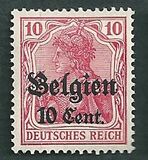 [German Empire Postage Stamps Surcharged "F and Cent" & Overprinted "Belgien", type B4]