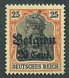 [German Empire Postage Stamps Surcharged "F and Cent" & Overprinted "Belgien", type B7]
