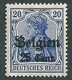 [German Empire Postage Stamps Surcharged "F and Cent" & Overprinted "Belgien", type B8]