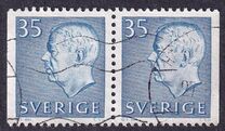 [King Gustaf VI Adolf of Sweden & Tree Crowns - New Colors and Values, type FA60]