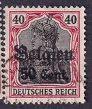 [German Empire Postage Stamps Surcharged "F and Cent" & Overprinted "Belgien", type B10]