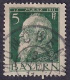 [The 90th Anniversary of the Birth of Prince Luitpold - Type I: Small 9 and no Foot on 1 in "1911". Type II: Large 9 and Foot on 1 in "1911", Typ F3]