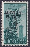 [Airmail - Airplane over Bell Tower - Italy Postage Stamps Overprinted "A.M.G.F.T.T.", Tipe F]