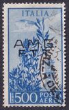 [Airmail - Airplane over Bell Tower - Italy Postage Stamps Overprinted "A.M.G.F.T.T.", Tipe F2]