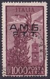 [Airmail - Airplane over Bell Tower - Italy Postage Stamps Overprinted "A.M.G.F.T.T.", Tipe F3]
