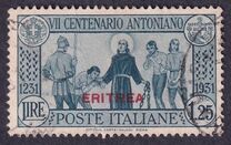 [The 700th Anniversary of Death of St. Anthony of Padua - Not Issued Italian Stamps Overprinted "ERITREA", type BD5]