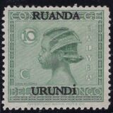 [Belgian Congo Postage Stamps Overprinted "RUANDA - URUNDI", type A1]