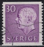 [King Gustaf VI Adolf of Sweden & Tree Crowns - New Colors and Values, type FA57]