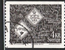 [Una barca di Waxholm e una vecchia moneta svedese - Carta: fluorescente, Scrivi KS]