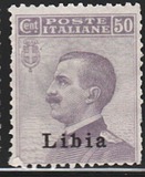 [Italian Postage Stamps Overprinted "Libia", type A11]