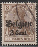 [German Empire Postage Stamps Surcharged "Fr. and C." or "Centimes" & Overprinted "Belgien", type A]