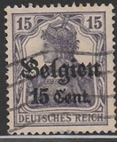 [German Empire Postage Stamps Surcharged "F and Cent" & Overprinted "Belgien", Вид B5]