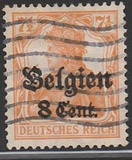 [German Empire Postage Stamps Surcharged "F and Cent" & Overprinted "Belgien", Вид B3]