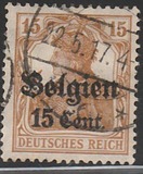 [German Empire Postage Stamps Surcharged "F and Cent" & Overprinted "Belgien", Вид B6]