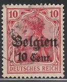[German Empire Postage Stamps Surcharged "F and Cent" & Overprinted "Belgien", Вид B4]