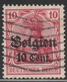 [German Empire Postage Stamps Surcharged "F and Cent" & Overprinted "Belgien", Вид B4]