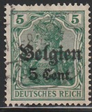 [German Empire Postage Stamps Surcharged "F and Cent" & Overprinted "Belgien", Вид B2]