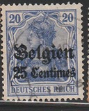 [German Empire Postage Stamps Surcharged "Fr. and C." or "Centimes" & Overprinted "Belgien", type A3]