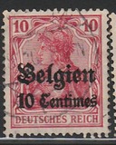 [German Empire Postage Stamps Surcharged "Fr. and C." or "Centimes" & Overprinted "Belgien", type A2]
